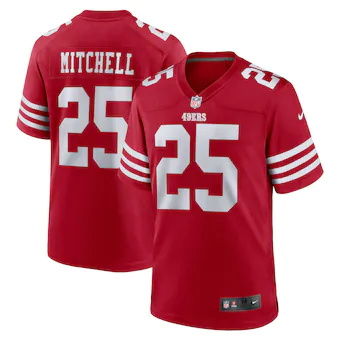 mens nike elijah mitchell scarlet san francisco 49ers team 